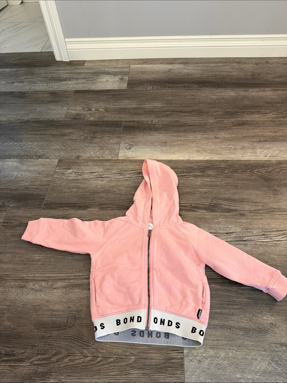 Bonds Pink Hooded Zip-Up Jacket‎ with Branded Hem